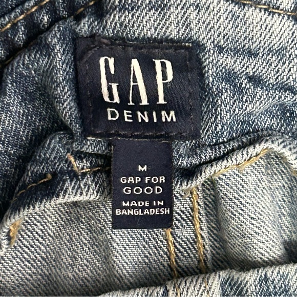 Gap Denim Overalls Short Cut Shorts Cotton Cowgirl Western Garden Women Medium - Picture 3 of 7